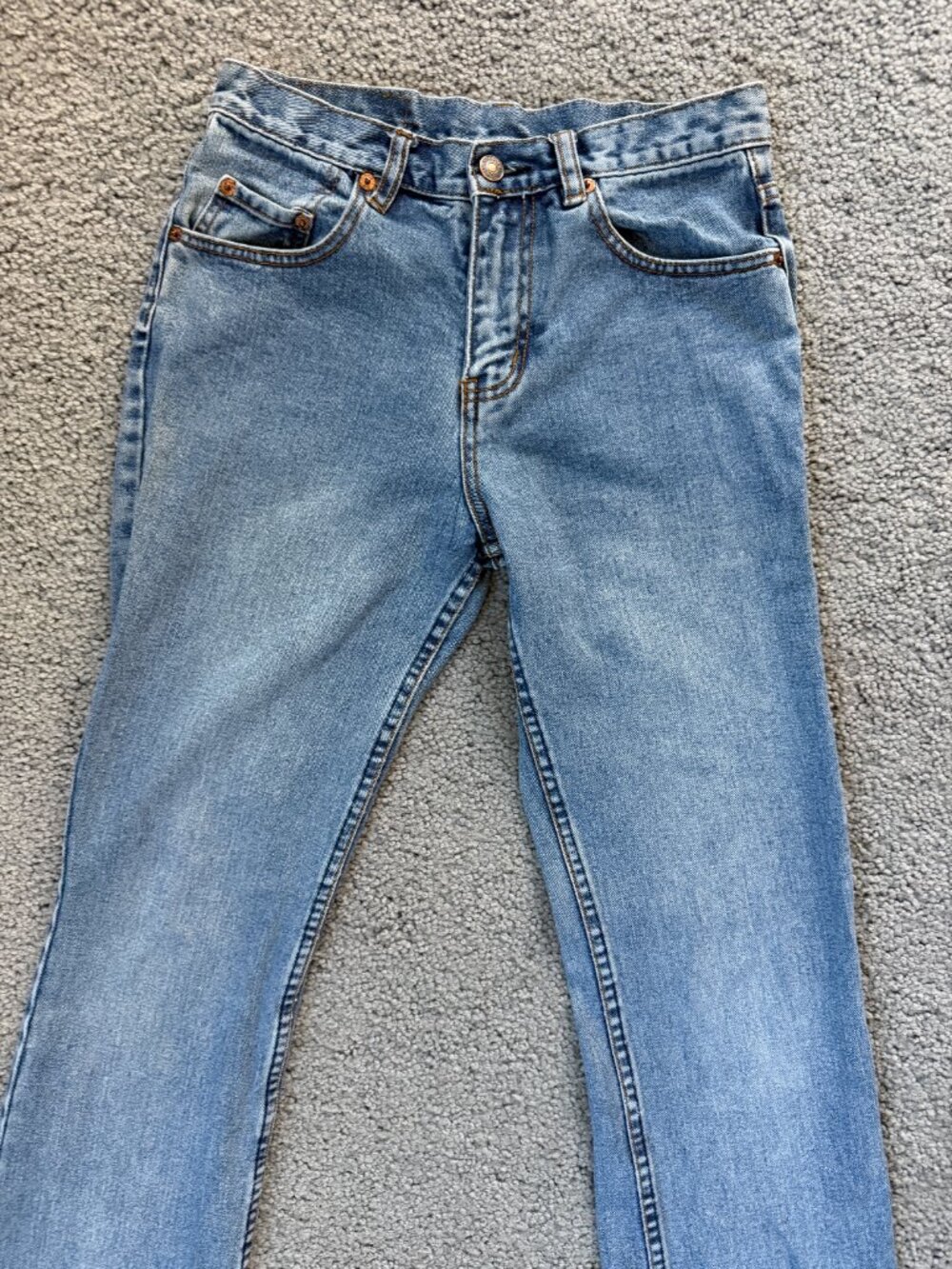 VTG 1998 Levi's 517 Made in USA Bootcut Jeans Distressed Light Wash 28x32 - Picture 2 of 14